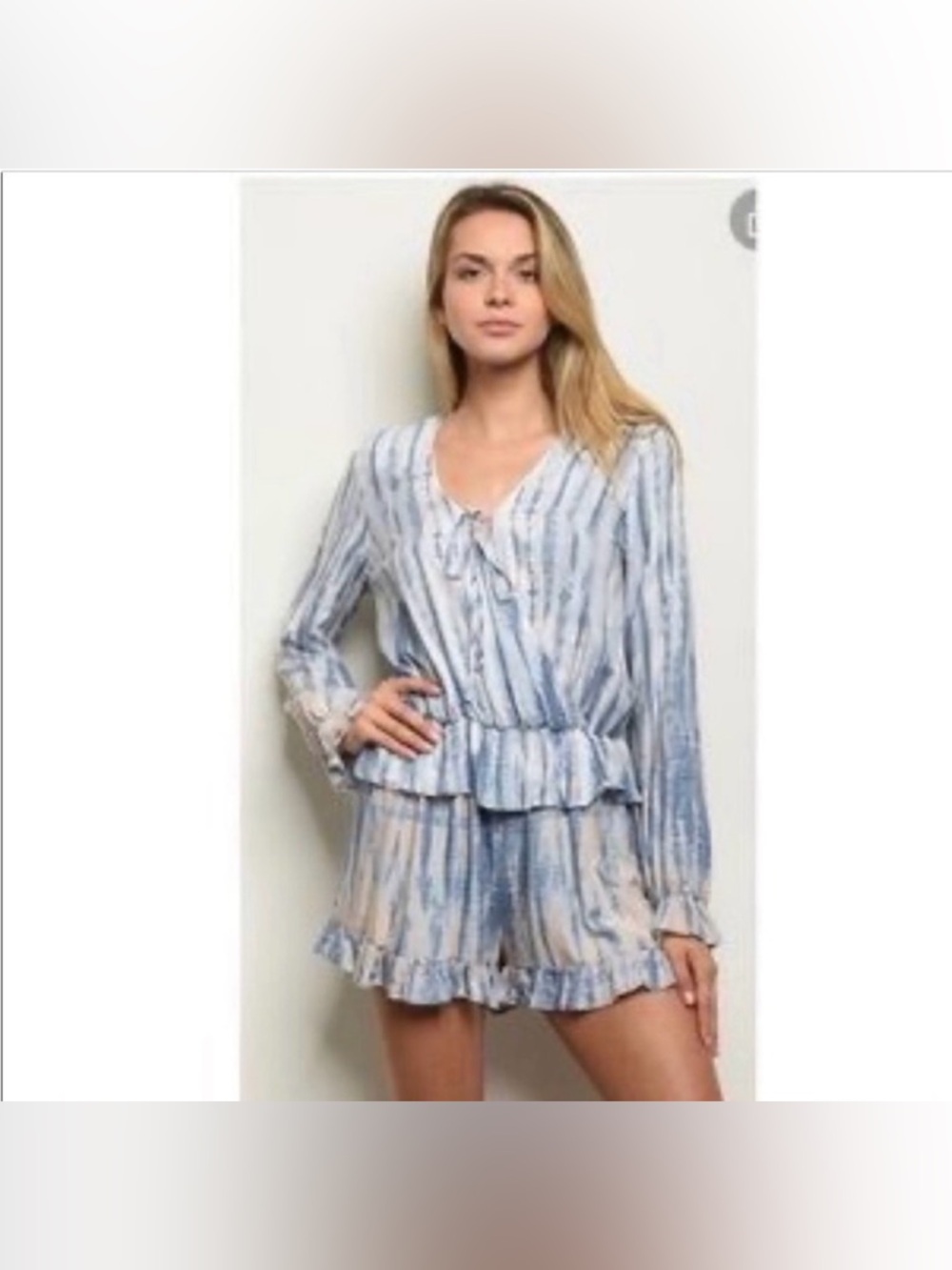 Carole Christian Blue & White Romper Soft comfy Small